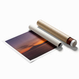 Large rolled print of Mount Etna in muted earth tones, ideal for classy bathroom wall art.