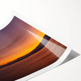 Extra large rolled print featuring a line art depiction of Mount Etna with floral elements in muted earth tones.