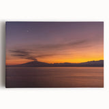 Black and white image of Mount Etna on stretched canvas, ideal for kitchen wall art or bedroom ambiance.