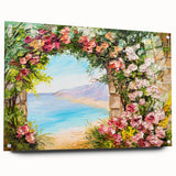 Acrylic print of Naples, Italy with vibrant blue and orange tones, ideal for dining room decor.