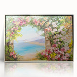 Large art print of Naples, Italy in muted earth tones on silver-framed acrylic, ideal for modern art wall decor.