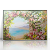 Mid-century modernist art depicting Naples, Italy in acrylic, with muted earth tones, framed, ideal for nursery wall art.