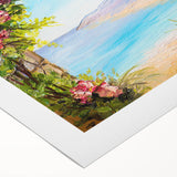 Art deco poster of Naples' skyline in muted earth tones on rolled canvas, suitable for dining room wall art.