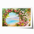 Rolled print of Naples scenery with vibrant floral elements in pastel shades, suitable for art wall dining room.