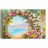 Black and white stretched canvas featuring a panoramic view of Naples, ideal for kitchen wall art.