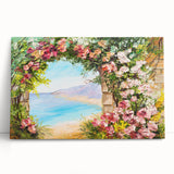 Black and white print of Naples scenery on large stretched canvas, suitable for kitchen wall art.