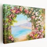 Large acrylic print of Naples, Italy cityscape in vibrant sunset hues, ideal for kitchen wall art.