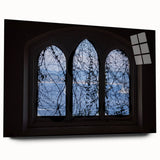 Acrylic glass print of Portofino, Italy, featuring vivid blue water and colorful houses.