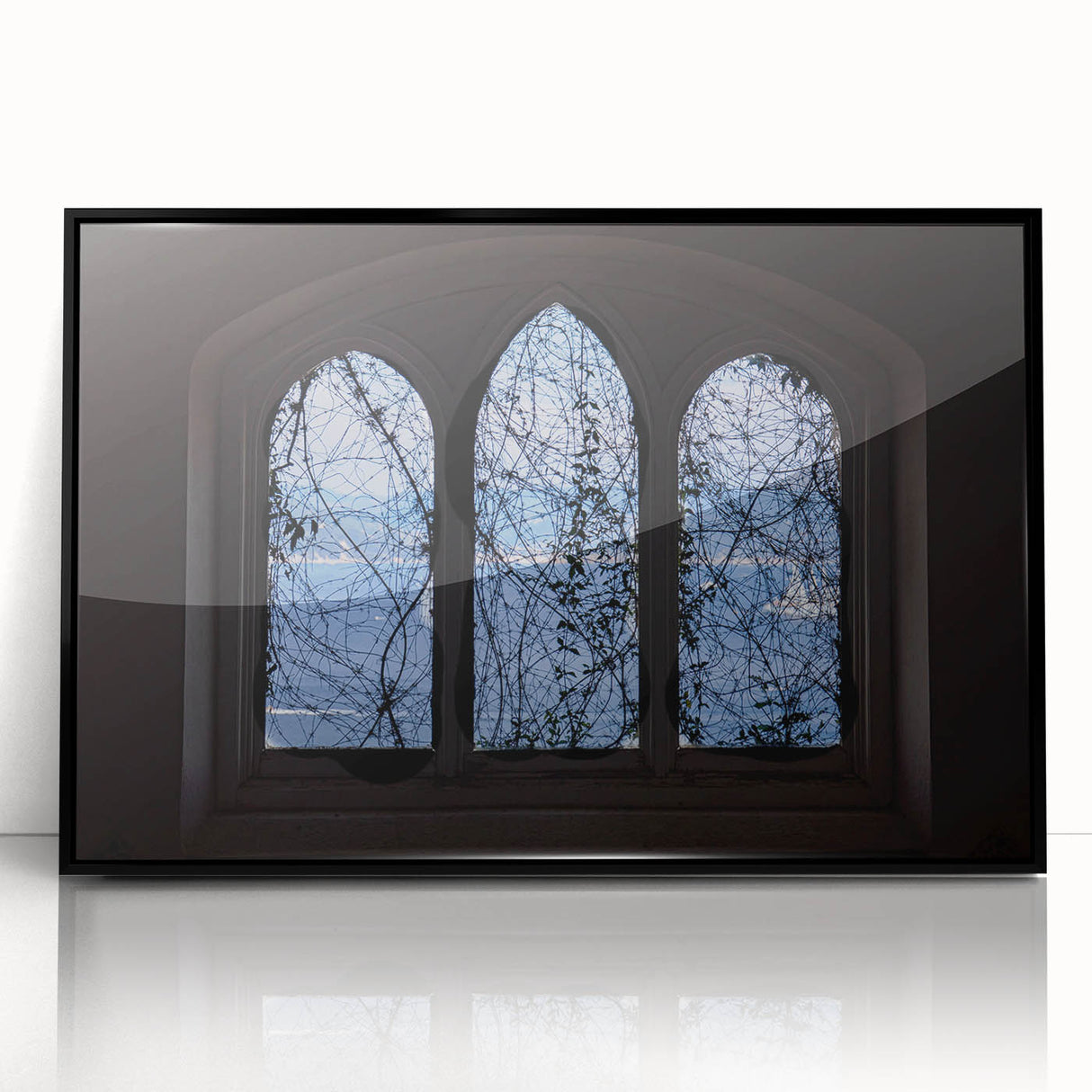 Large abstract wall art depicting Portofino, Italy in vibrant colors on framed acrylic, ideal for modern living room decor.