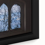 Extra large framed canvas depicting a textured Portofino, Italy scene with black and colorful art.