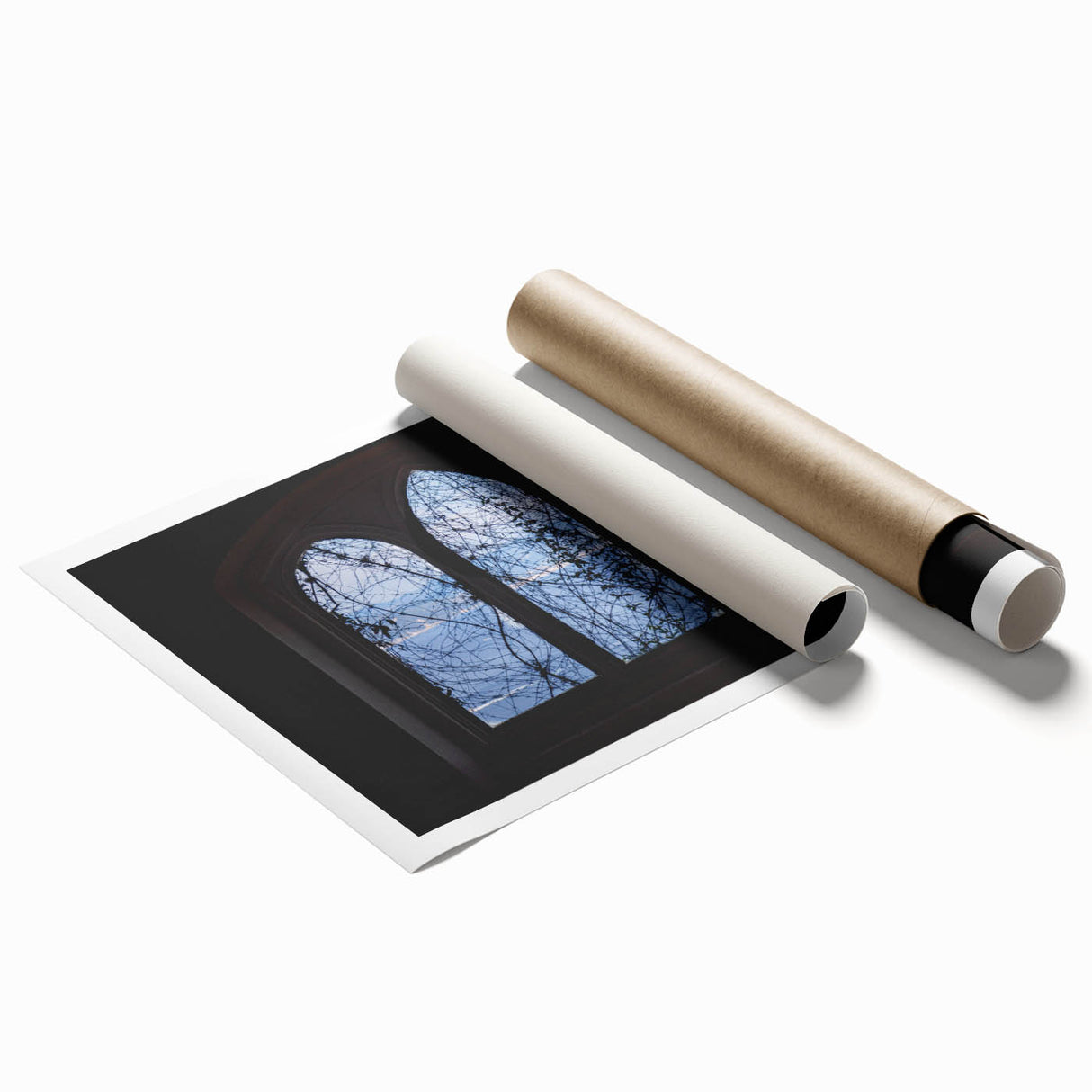 Extra large rolled print of Portofino scenery, featuring floral elements in pastel shades.