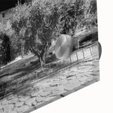 Large abstract depiction of Rome on acrylic glass, using muted earth tones, ideal for dining room art.