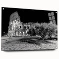 Acrylic print of a Rome cityscape with neutral earth tones and detailed architecture, suitable for dining room decor.