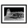 Extra large, textured abstract art print of colorful Rome scenery in black frame, ideal for living room decor.