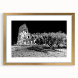 Abstract art print of Rome with muted earth tones on a framed canvas, ideal for dining room decor.
