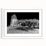 Textured abstract art print of Rome with muted earth tones on a framed canvas, ideal for bedroom art.