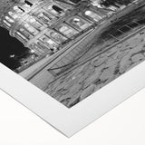 Art deco poster of Rome with muted earth tones on rolled canvas, suitable for dining room decor.