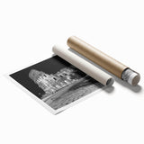 Extra large rolled print of Rome scenery with soft pastel shades, ideal for classy bathroom or large living room decor.