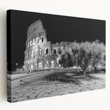Large art of Rome's skyline on stretched canvas, featuring earthy tones, ideal for kitchen wall art.