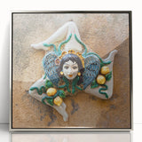 Framed acrylic print of a Sicilian landscape in muted earth tones, ideal for modern art wall decor.