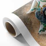 Art deco poster of Sicilian landscape in pastel shades on rolled canvas, suitable for nursery wall art or dining room.