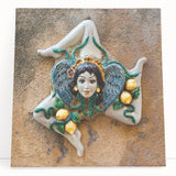 Black and white stretched canvas of Sicilian landscape, ideal for kitchen wall art.