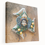 Large stretched canvas depicting a vibrant Sicilian landscape, ideal for kitchen wall art.