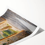 Extra large wall art featuring a Tuscan landscape with line art flowers in muted earth tones, printed on rolled canvas.