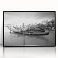 Framed acrylic print of a large abstract interpretation of Venice in black and gray tones, ideal for modern art wall decor.