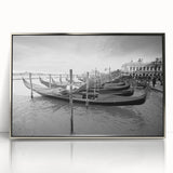 Acrylic print of Venice scenery with silver frame, featuring muted pastel colors, ideal for modern art wall decor.