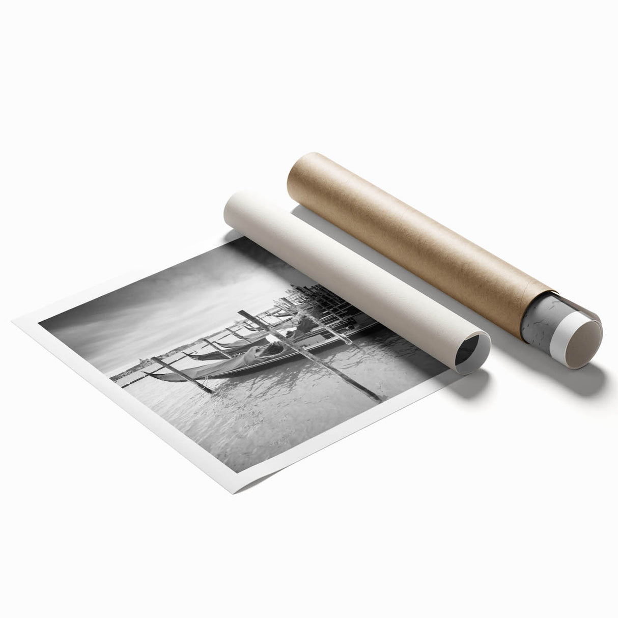 Extra large rolled print of Venice scenery with muted watercolor tones, ideal for classy bathroom wall art.