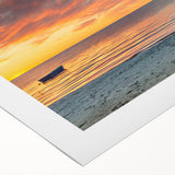 Art deco poster featuring a scenic European landscape in muted earth tones on rolled canvas, ideal for dining room decor.