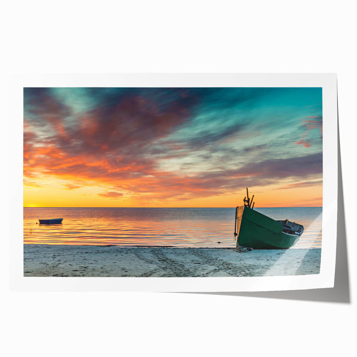 Rolled print of a Latvian landscape with vibrant floral elements, ideal for art wall dining room decor.
