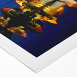 Art Deco poster of a European Lithuanian scenery on rolled canvas, ideal for dining room wall art.