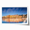 Extra large rolled print of Monaco scenery with vibrant floral elements, ideal for art wall dining room.