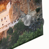 Large abstract wall art of a European scenery in Montenegro, featuring muted earth tones on acrylic glass.