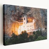 Scenic Montenegro landscape on large stretched canvas with vibrant green and blue tones, suitable for kitchen wall art.