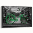 Black and white wall art of Amsterdam landscape on framed canvas, ideal for bedroom decor.