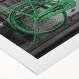 Art deco poster of Amsterdam scenery in muted earth tones on rolled canvas, suited for dining room decor.