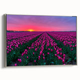 Framed canvas depicting a vintage European landscape with muted earth tones.