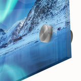 Acrylic print of a large abstract depiction of a Norwegian landscape in muted earth tones, ideal for dining room art.