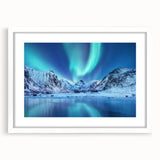 Textured abstract art print of a Norwegian landscape in muted earth tones on a white framed canvas, suitable for bedroom art.