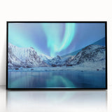 Large abstract wall art depicting a Norwegian landscape in muted earth tones on a framed acrylic.