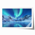 Rolled print of a serene Norwegian landscape in soft pastel shades, ideal for art wall dining room.