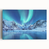 Black and white panoramic photograph of a Norwegian landscape on stretched canvas, ideal for kitchen wall art.