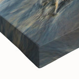 Black and white landscape art painting of a European scenery on stretched canvas, ideal for bedroom wall art.