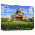 Acrylic print of a large abstract depiction of Petersburg, featuring muted earth tones, ideal for dining room decor.