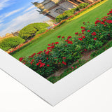 Art deco poster of St. Petersburg skyline in muted blue and gray tones on rolled canvas, suitable for dining room decor.