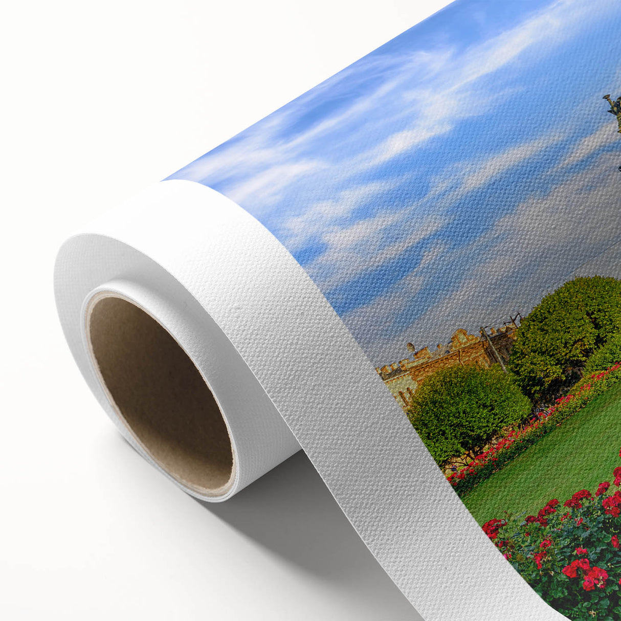 Art Deco style poster of Saint Petersburg scenery in muted colors on a rolled canvas, ideal for nursery wall art.