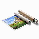 Extra large rolled print of a floral art scene in St.